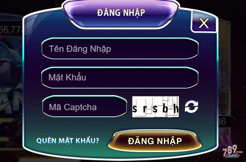 Nhập các thông tin cần thiết theo mẫu của 789club